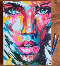 Imagem do (1716) Pintura em Tela Numerada - Flores 4