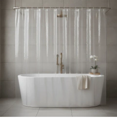 Cortina de Baño PVC Cristal Transparente de 1,90 mts - comprar online
