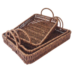 Set 3 Bandejas Simil Rattan - comprar online