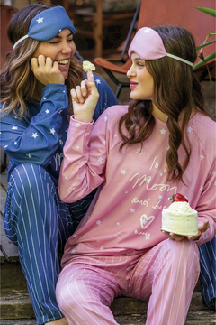 PIJAMA DAMA 2 PIEZAS INVIERNO DISEÑO TO THE MOON AND BACK (25-25506)