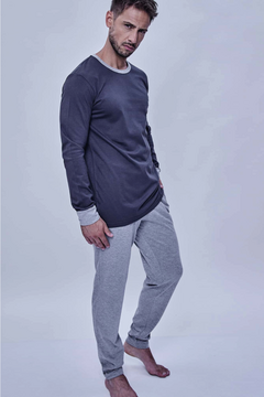 PIJAMA HOMBRE 2 PIEZAS INVIERNO DISEÑO CLASICO (08-01949)
