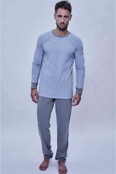 PIJAMA HOMBRE 2 PIEZAS INVIERNO RAYADO (08-01886)