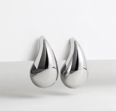 Aros CHUNKY gota plateada