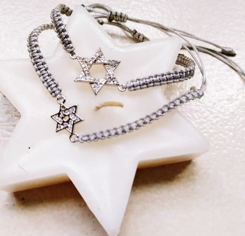 PULSERA MAGUEN DAVID GRIS