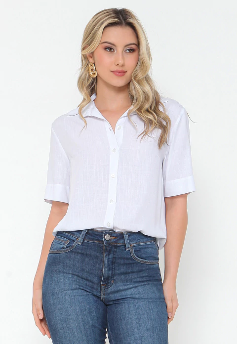 Camisa Manga Curta Viscolinho Liso - Ref: 23430 - comprar online