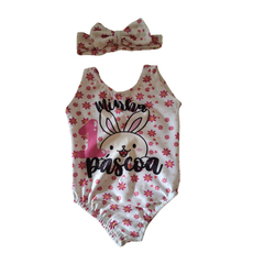 Body/ bodie maiô infantil primeira páscoa coelho - loja online