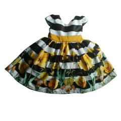 Vestido Luxo Dourado e preto flores