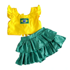 Conjunto Infantil Brasil torcedora