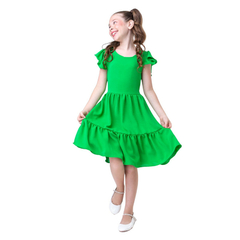 Vestido infantil Verde Natal festas amarração 4 a 12 anos na internet