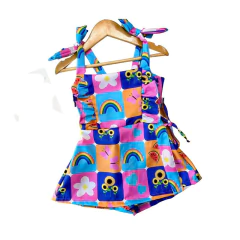 Macaquinho short saia infantil estampado diversos