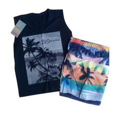 Conjunto Infantil Menino praia coqueiro azul - comprar online