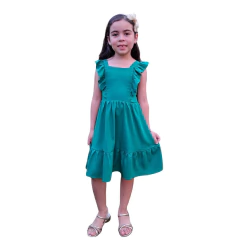 Vestido Babado Infantil diversas cores - Kimimo Kids
