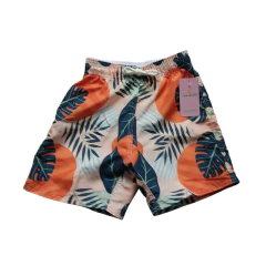 Imagem do Kit short laranja pai e filha(o) folhas