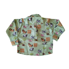 Camisa Social temática manga longa fazendinha - Kimimo Kids