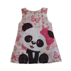 Vestido Trapézio panda sem manga - Kimimo Kids