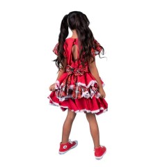 Imagem do Vestido Infantil Junina Caipira Vermelho Xadrez 2 a 12 Anos