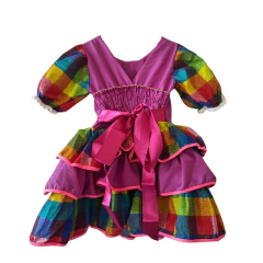 Vestido Festa Junina Caipira Xadrez Diversas Cores 4a12 Anos na internet
