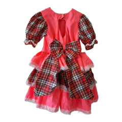 Vestido Festa Junina Caipira Rosa com Xadrez 2 a 12 Anos na internet