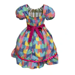 Imagem do Vestido Festa Junina Caipira diversas cores -bebê a 10 anos