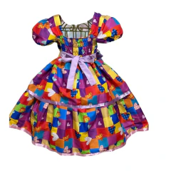 Vestido Festa Junina Caipira diversas cores -bebê a 10 anos na internet