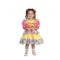 Vestido Festa Junina Caipira Luxo - Várias Cores 2 a12 Anos - loja online