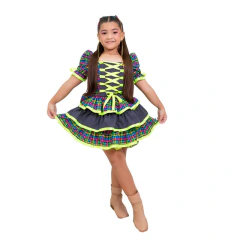 Vestido Luxo Festa Junina Caipira diversas cores 4 a 12 anos - loja online