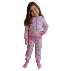 Conjunto Moletom Infantil Menina Frio Inverno Estampa Jardim Rosa na internet