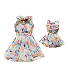 Kit vestido mãe e filha modelo princesa estampado - comprar online