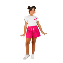Conjunto Curto Menina Blogueirinha Blusa Corações E Short - loja online