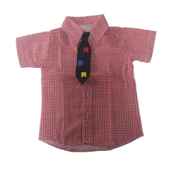 Camisa Xadrez Vermelha Manga curta - Kimimo Kids