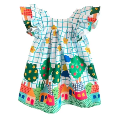 Vestido infantil jardim com bolsa - comprar online
