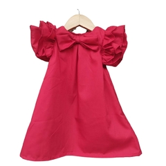 Vestido Natal Trapézio Frufru Vermelho laço - loja online