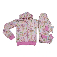 Conjunto Moletom Infantil Menina Frio Inverno Estampa Jardim Rosa - comprar online