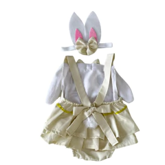 Jardineira romper diversas cores coelhinho páscoa - loja online