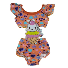 Bodie/ Maiô mini diva sorvete coração