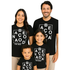 Monte Kit blusa família abençoada por Deus valor individual