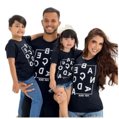 Monte Kit blusa família abençoada por Deus valor individual na internet