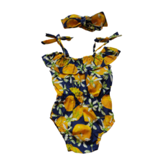 Romper bebê Jardineira fruta laranja - comprar online