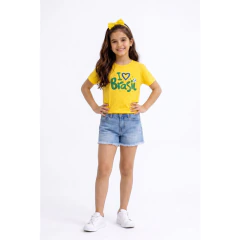 Monte Kit blusa mãe e filha(o) amo Brasil valor unitário na internet