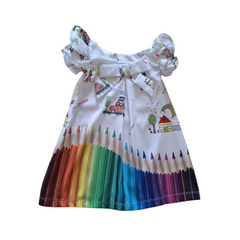 Vestido Trapézio Frufru Lápis Aquarela ABC na internet