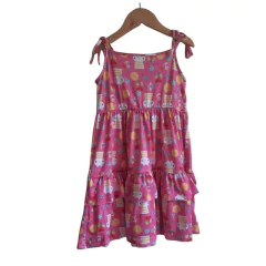 Vestido Amarração Estampado Rosa Pink