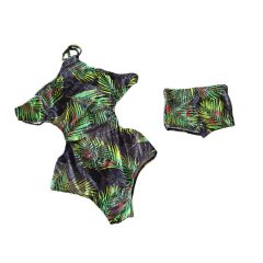 Kit bodie mãe e filho sunga verde folhas estampado - 2 peça na internet