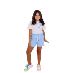 Conjunto Curto Menina Blogueirinha Blusa Corações E Short - comprar online