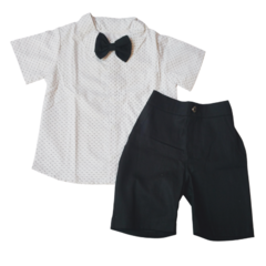 Conjunto Bebê branco e preto poa na internet