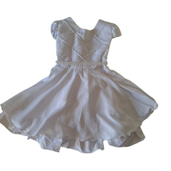 Vestido Branco batizado pérola 2 anos