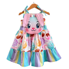 Jardineira romper branco coelhinho da páscoa - Kimimo Kids