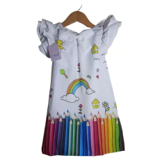 Imagem do Vestido Trapézio Frufru Aquarela Pintando o 7 Formatura