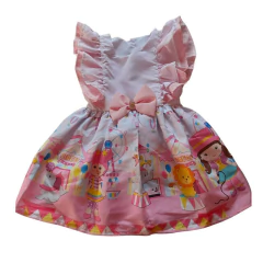 Vestido Luxinho Babado Circo Rosa