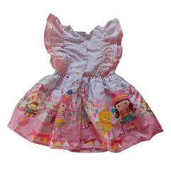 Vestido Luxinho Babado Circo Rosa - comprar online