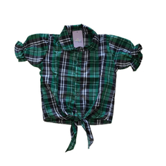 Blusa caipira verde xadrez - comprar online